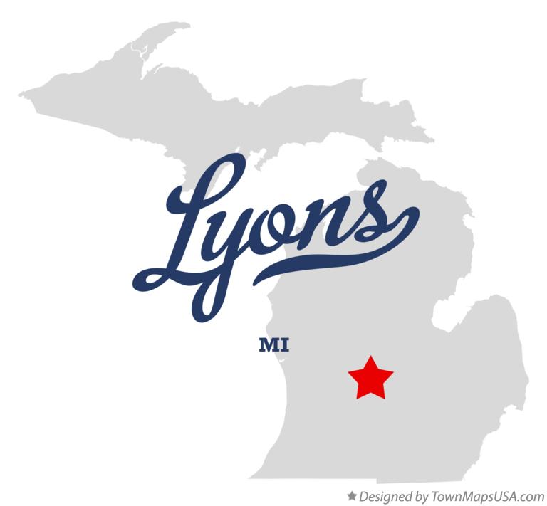 Map of Lyons Michigan MI