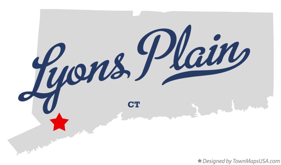 Map of Lyons Plain Connecticut CT
