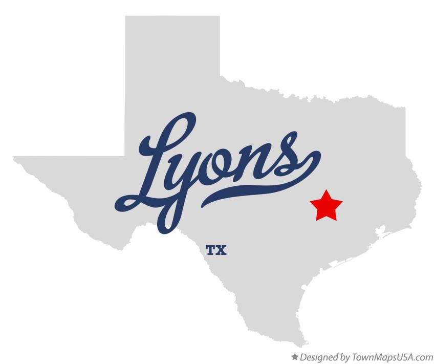 Map of Lyons Texas TX