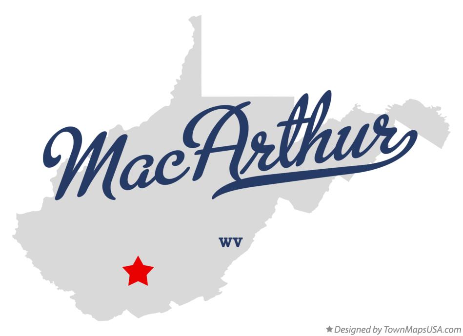 Map of MacArthur West Virginia WV