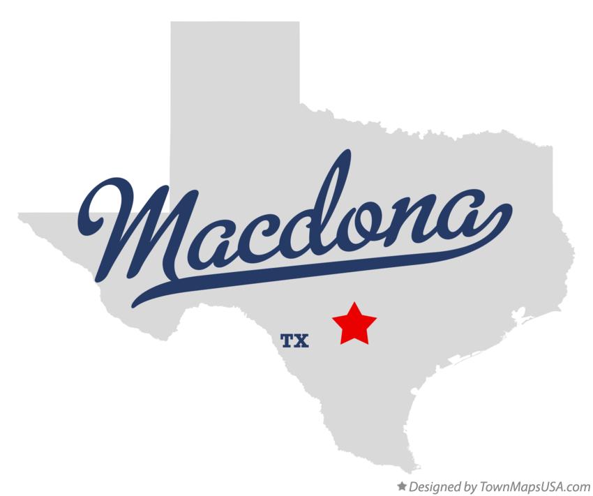 Map of Macdona Texas TX