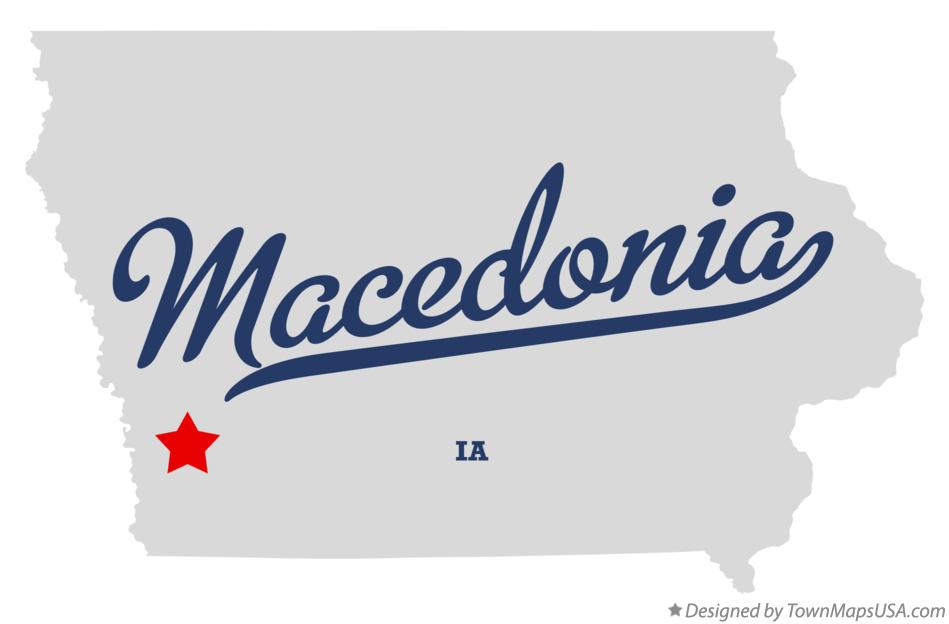 Map of Macedonia Iowa IA