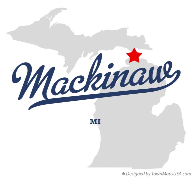 Map of Mackinaw Michigan MI