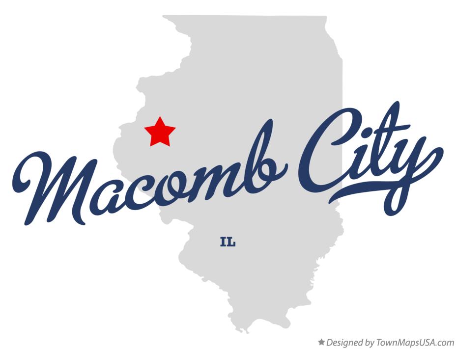 Map of Macomb City Illinois IL