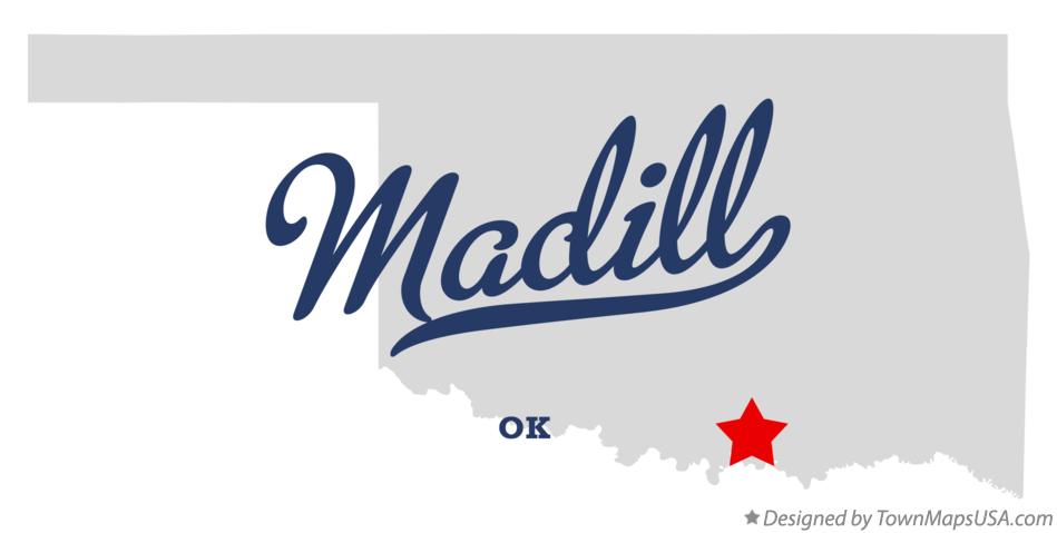 Map of Madill Oklahoma OK