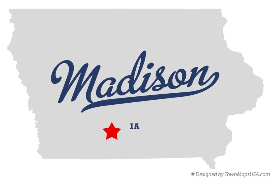 Map of Madison Iowa IA