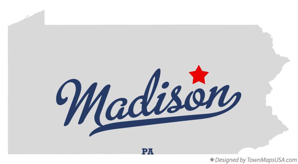 Map of Madison Pennsylvania PA