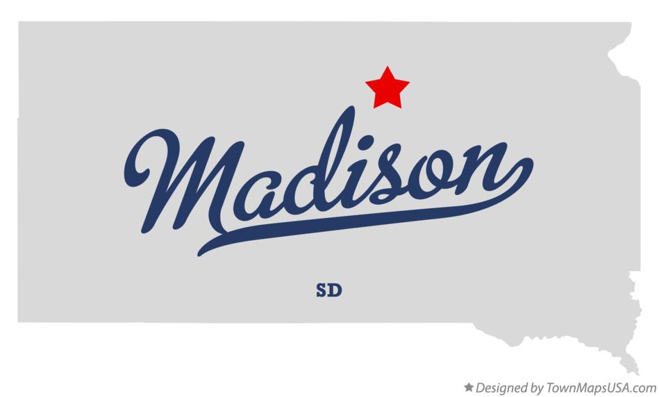 Map of Madison South Dakota SD