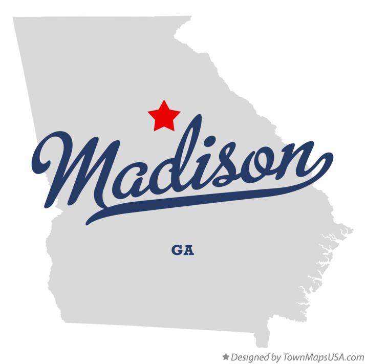 Map of Madison Georgia GA