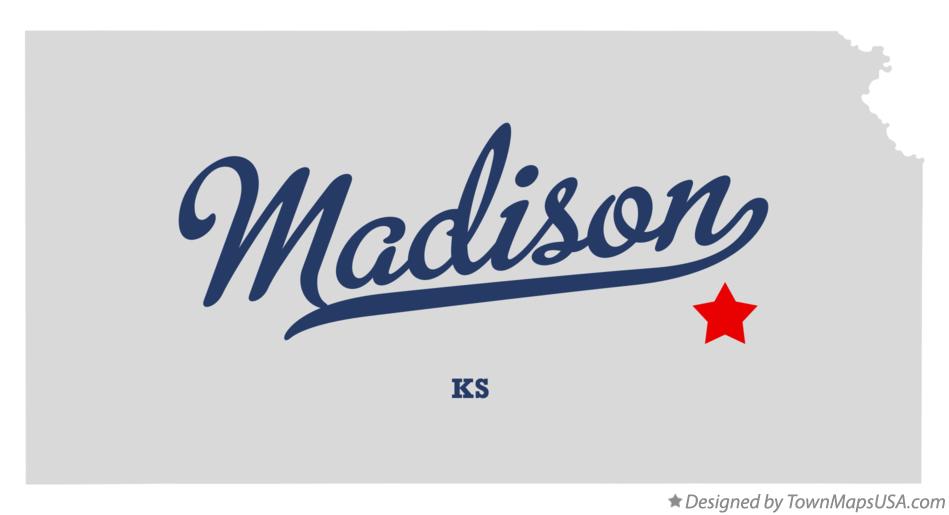 Map of Madison Kansas KS
