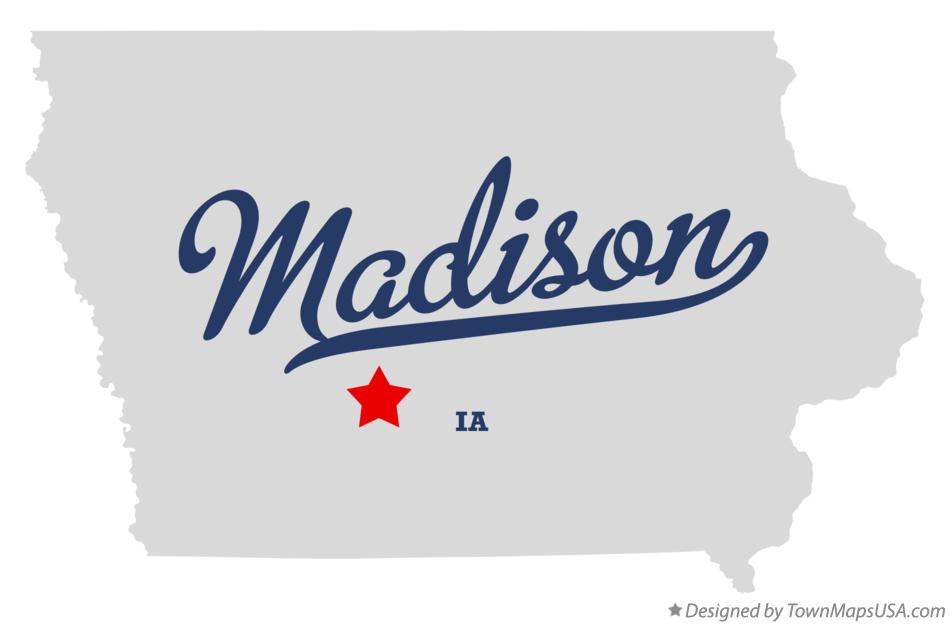 Map of Madison Iowa IA