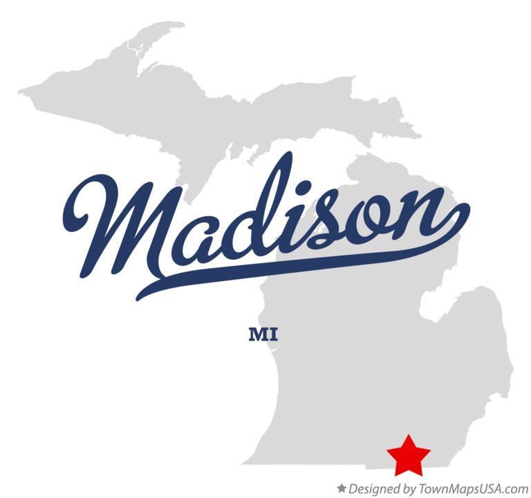 Map of Madison Michigan MI