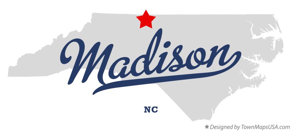 Map of Madison North Carolina NC