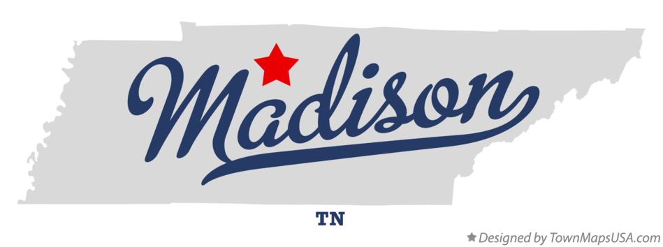 Map of Madison Tennessee TN