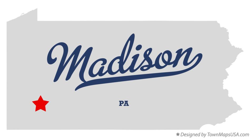 Map of Madison Pennsylvania PA