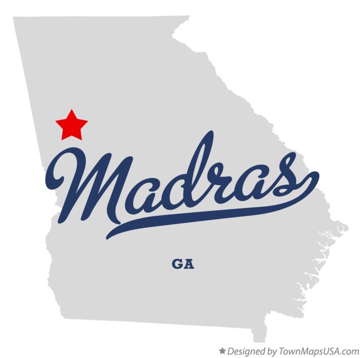 Map of Madras Georgia GA