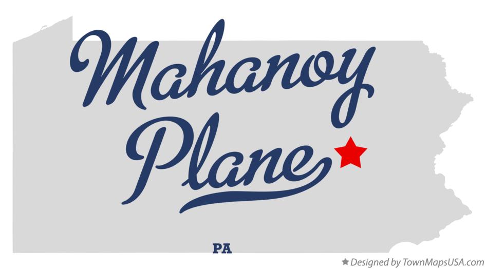 Map of Mahanoy Plane Pennsylvania PA