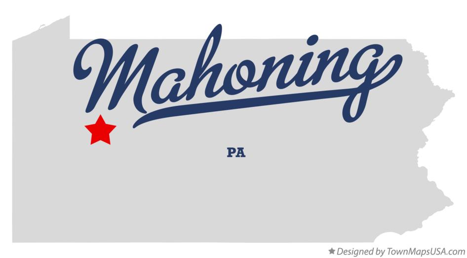 Map of Mahoning Pennsylvania PA