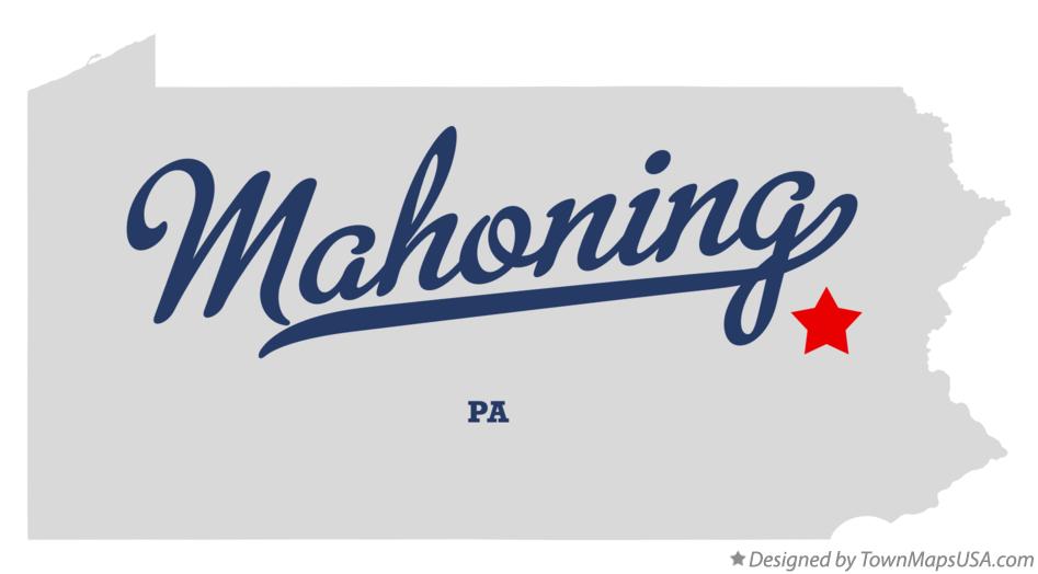 Map of Mahoning Pennsylvania PA