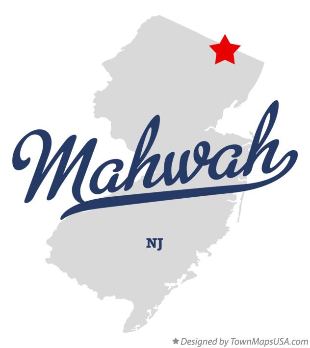 Map of Mahwah New Jersey NJ
