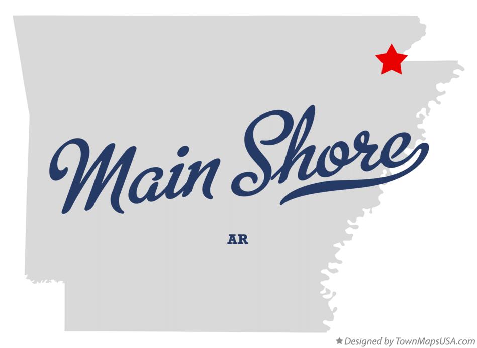 Map of Main Shore Arkansas AR