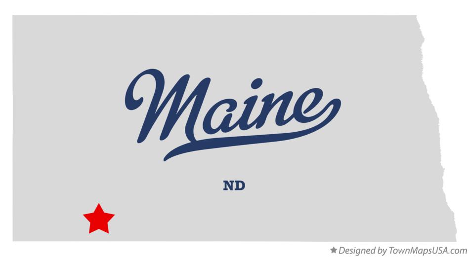 Map of Maine North Dakota ND