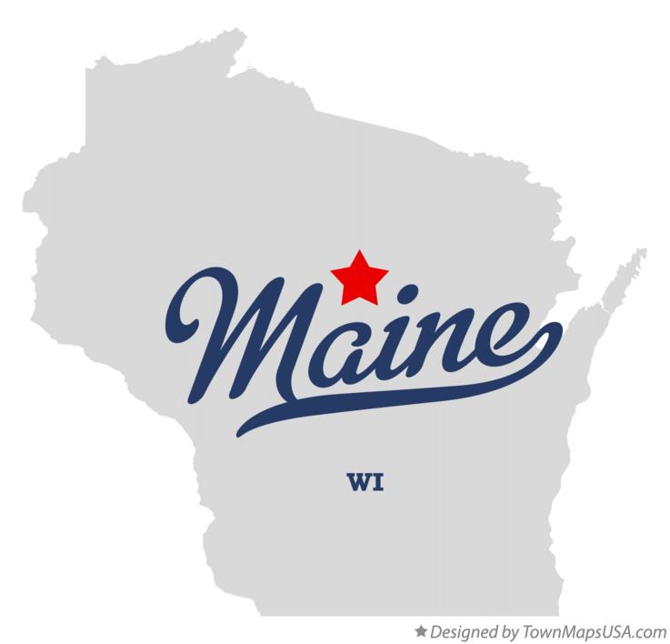 Map of Maine Wisconsin WI