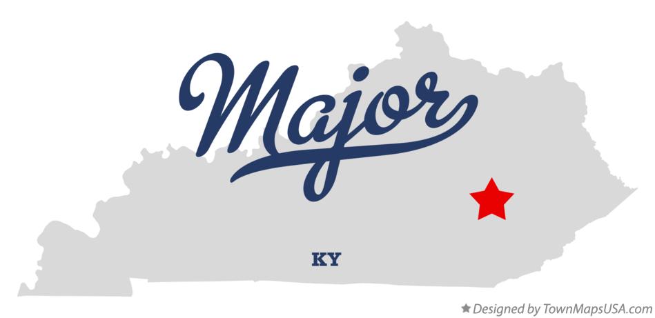 Map of Major Kentucky KY