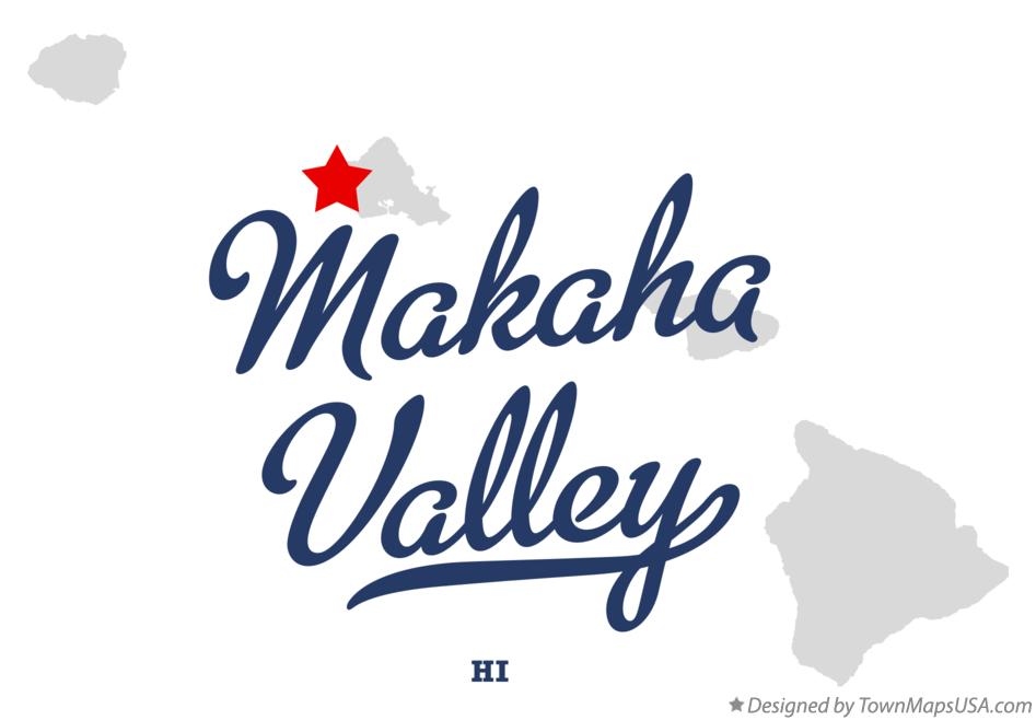 Map of Mākaha Valley Hawaii HI