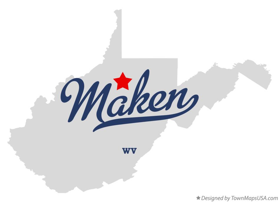 Map of Maken West Virginia WV