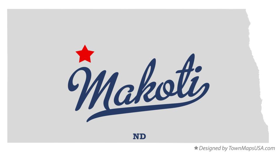 Map of Makoti North Dakota ND