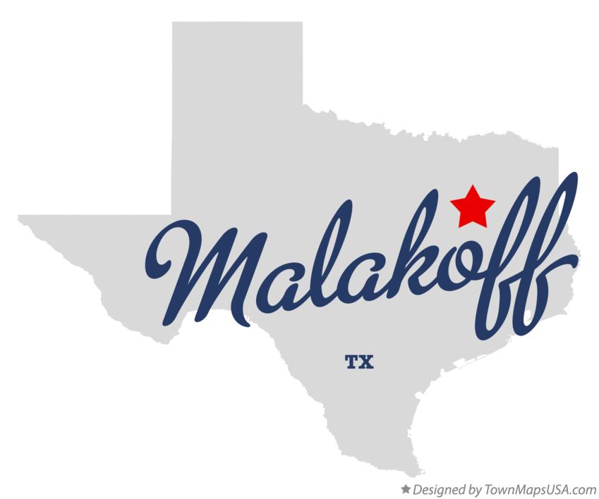 Map of Malakoff Texas TX