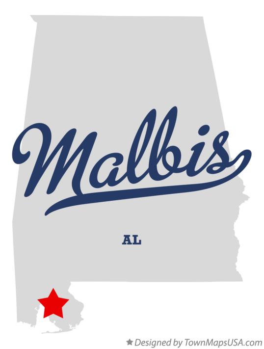 Map of Malbis Alabama AL