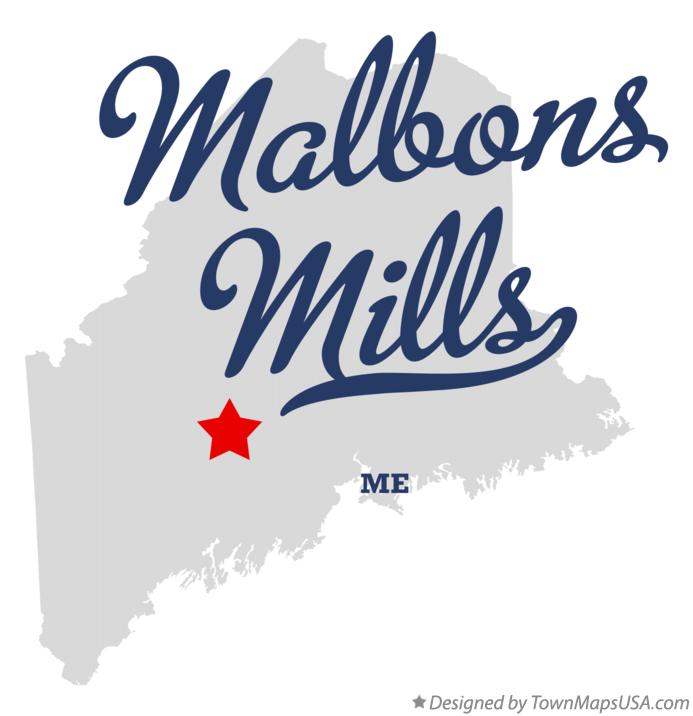 Map of Malbons Mills Maine ME