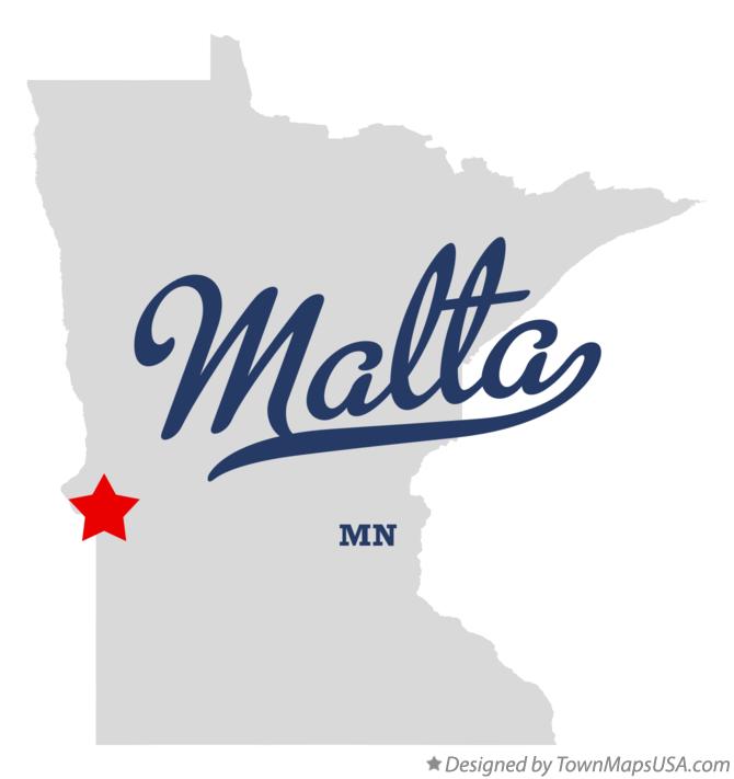 Map of Malta Minnesota MN