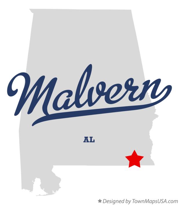 Map of Malvern Alabama AL