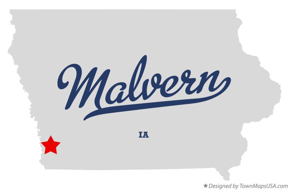 Map of Malvern Iowa IA