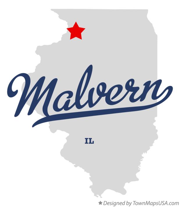 Map of Malvern Illinois IL