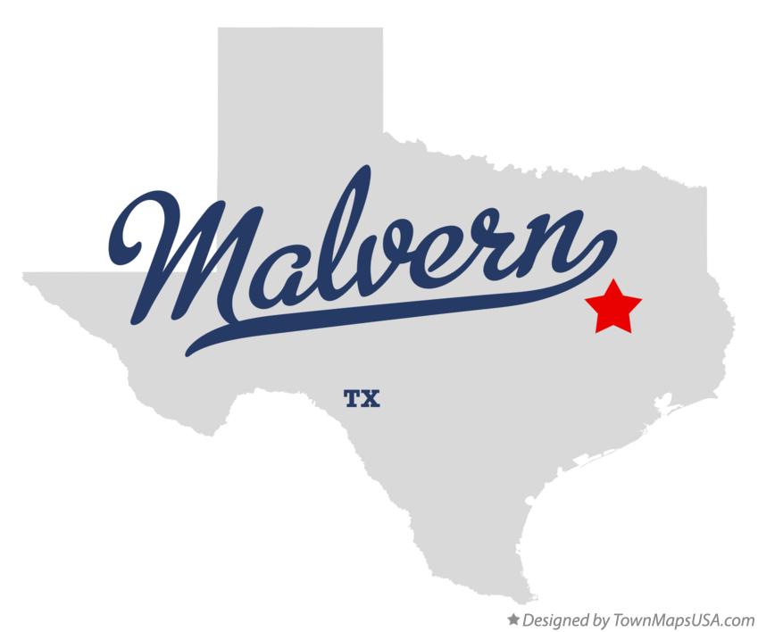 Map of Malvern Texas TX