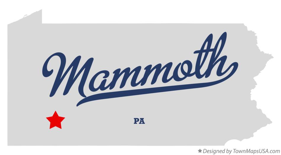 Map of Mammoth Pennsylvania PA