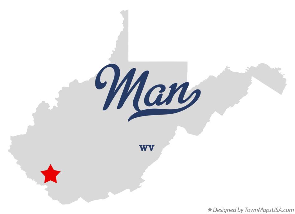 Map of Man West Virginia WV