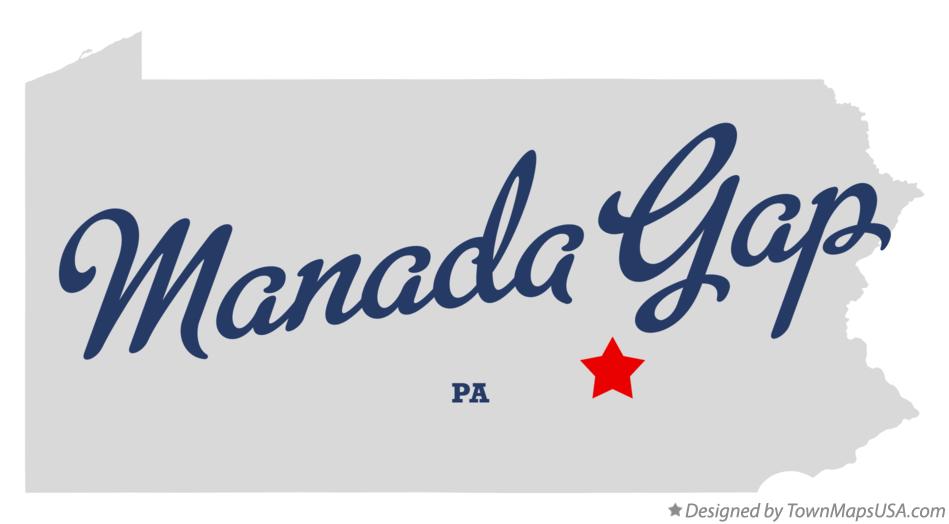 Map of Manada Gap Pennsylvania PA