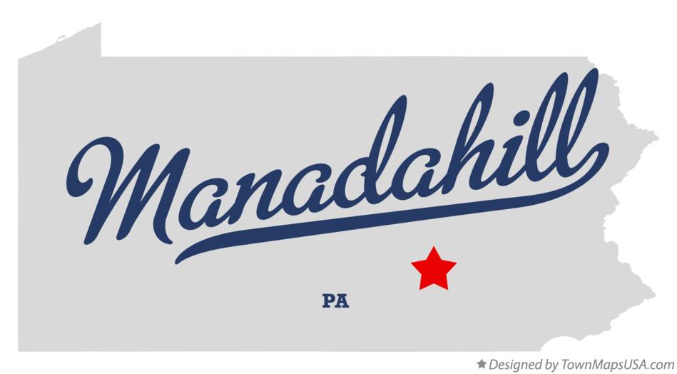 Map of Manadahill Pennsylvania PA