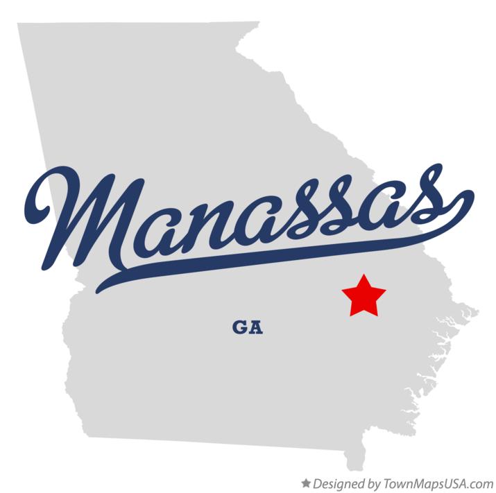 Map of Manassas Georgia GA
