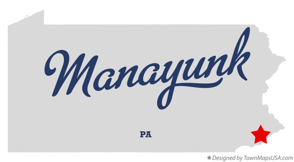 Map of Manayunk Pennsylvania PA