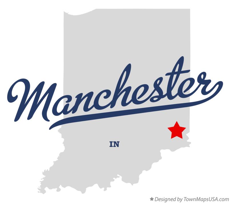 Map of Manchester Indiana IN