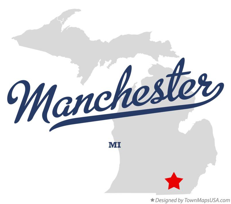 Map of Manchester Michigan MI