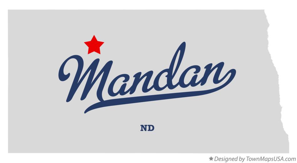 Map of Mandan North Dakota ND