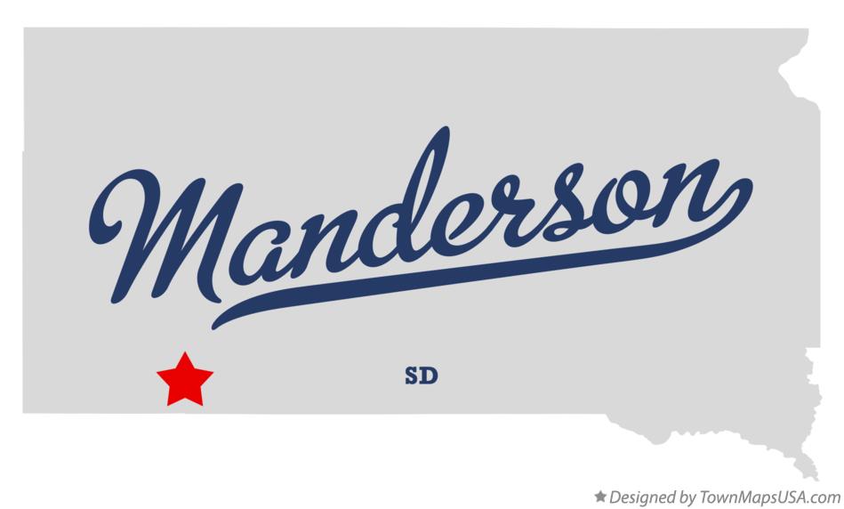 Map of Manderson South Dakota SD