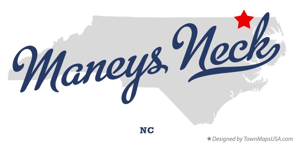 Map of Maneys Neck North Carolina NC